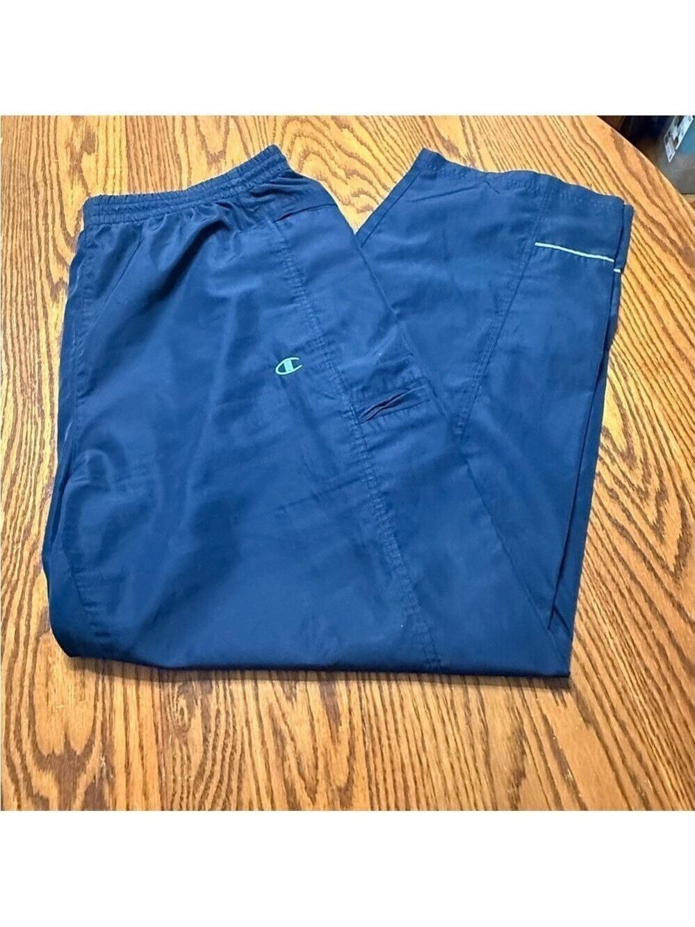 Vintage Champion Men's Navy Nylon Pants Size XL